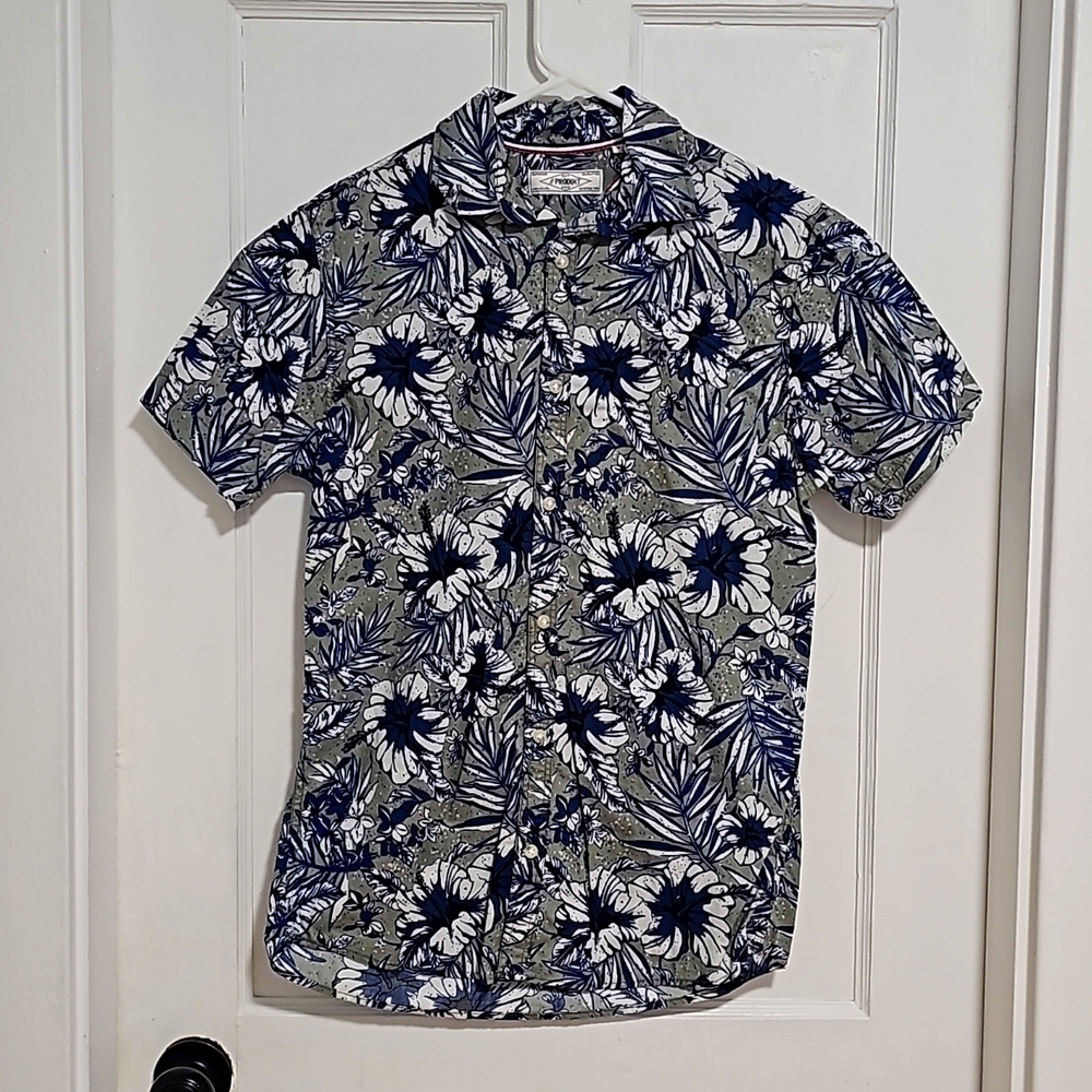 Produkt Floral Button Down Short Sleeve - Size S - Green